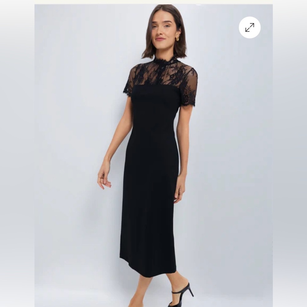 Tuckernuck Black Lace Agatha Midi Dress